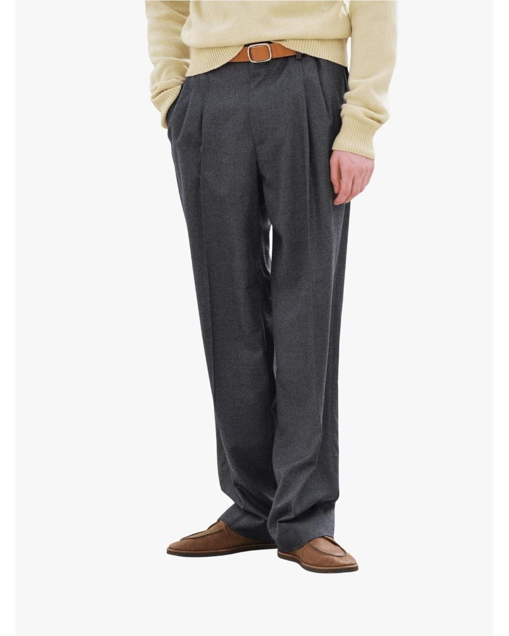 Auralee Gray Two-Tuck Tailored Trousers for men