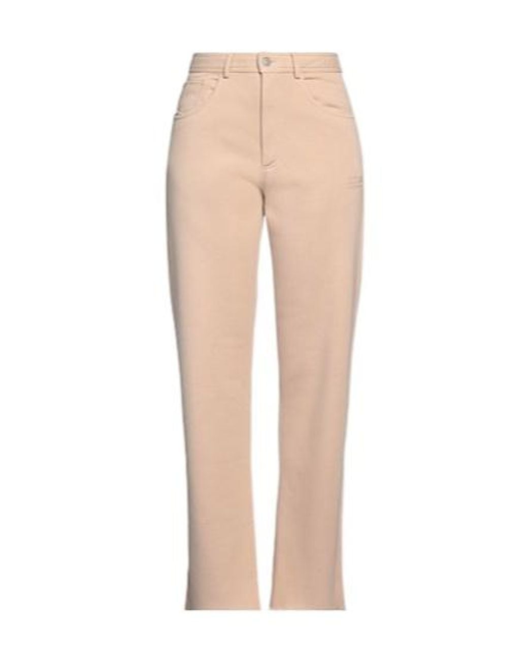 MM6 by Maison Margiela Natural Solid-Colored Straight-Leg Pants