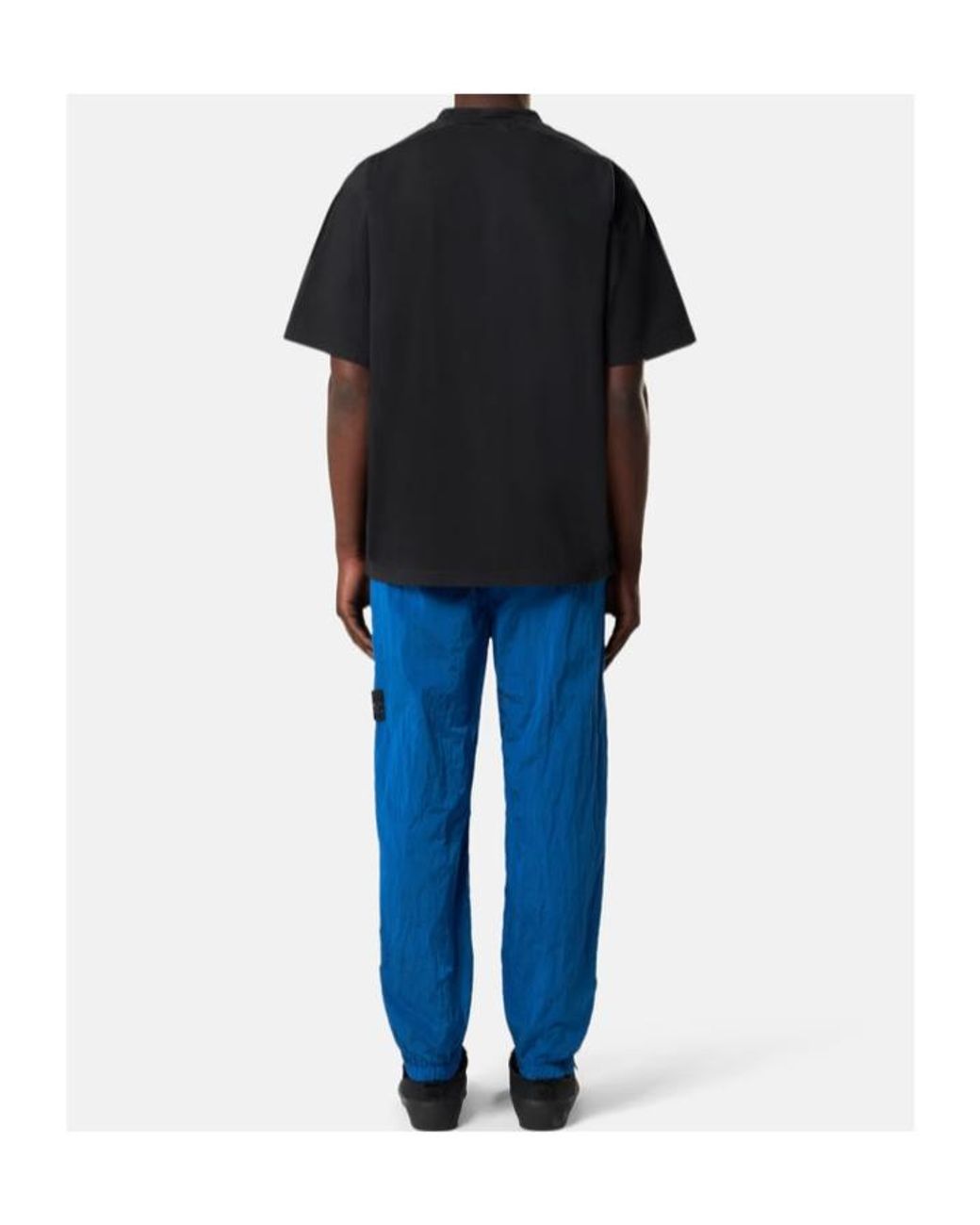 Stone Island Black Compass-Patch T-Shirt for men