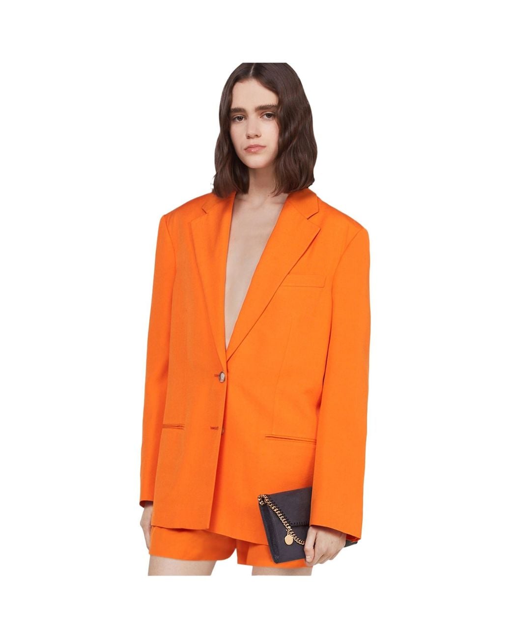Stella McCartney Orange Single-Breasted Tailored Blazer