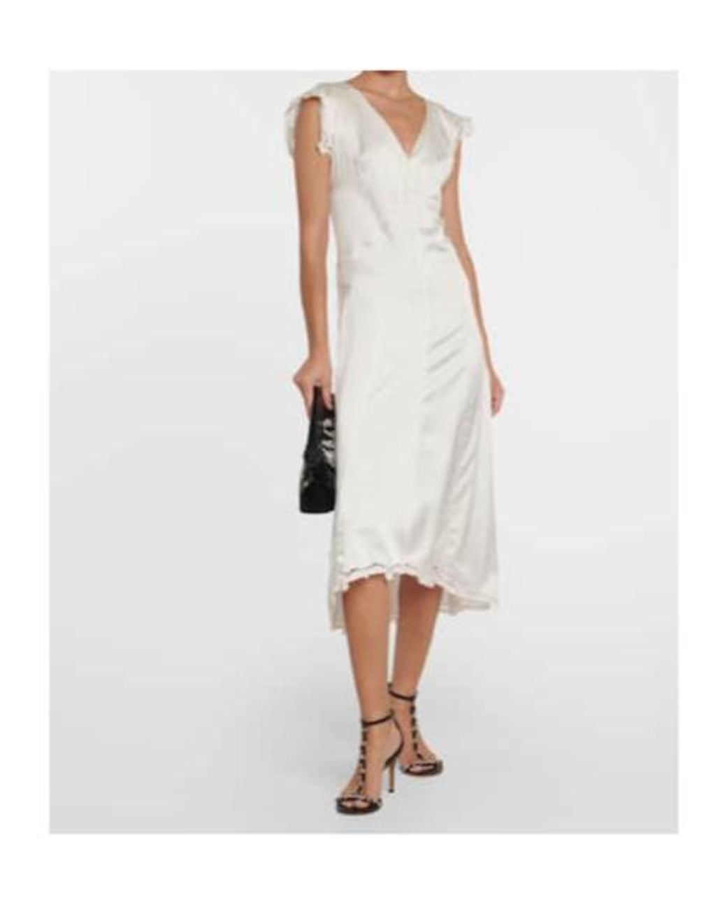 Isabel Marant White Jordina Silk-Blend Midi Dress