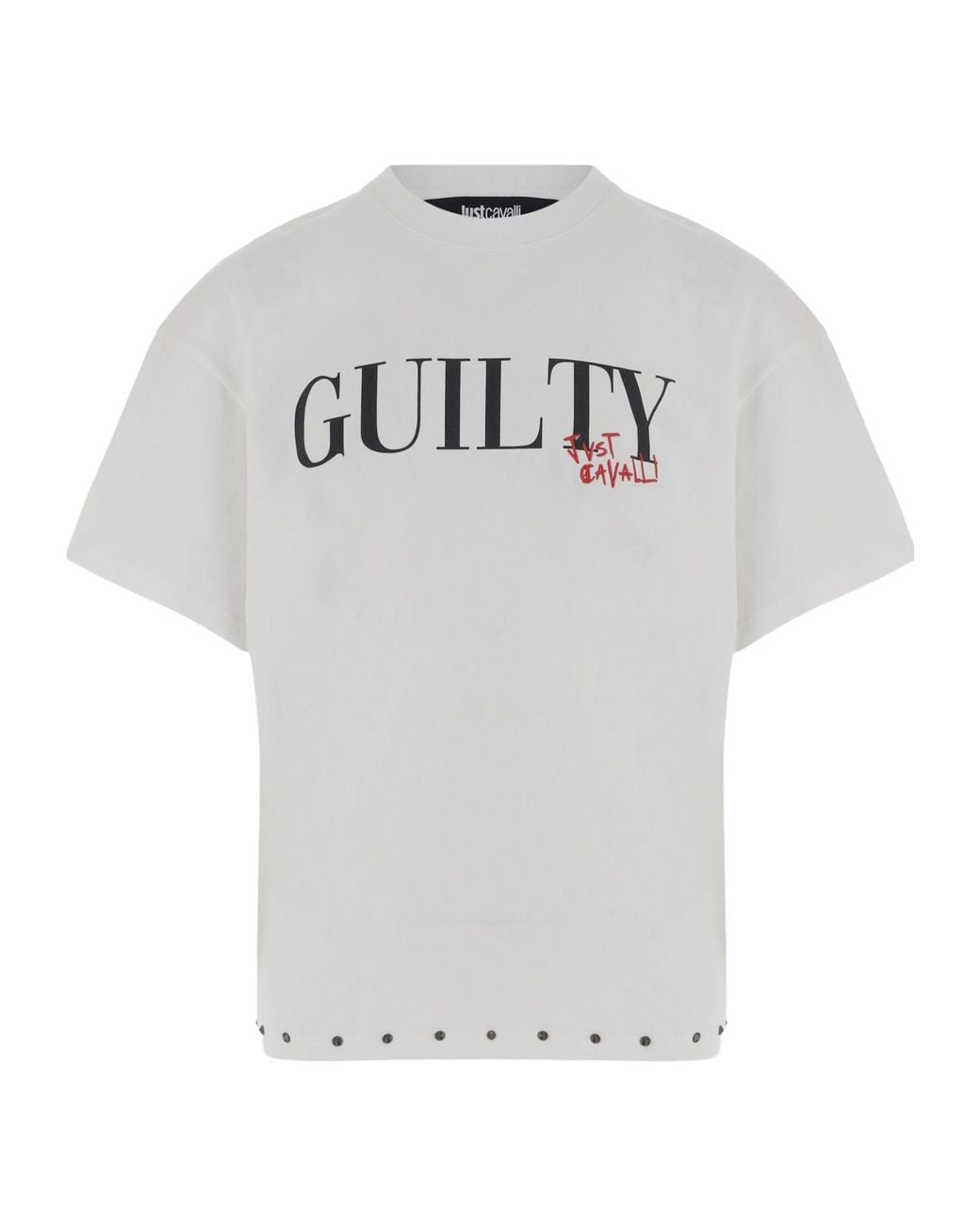 Just Cavalli Gray Oversized Logo-Print T-Shirt for men