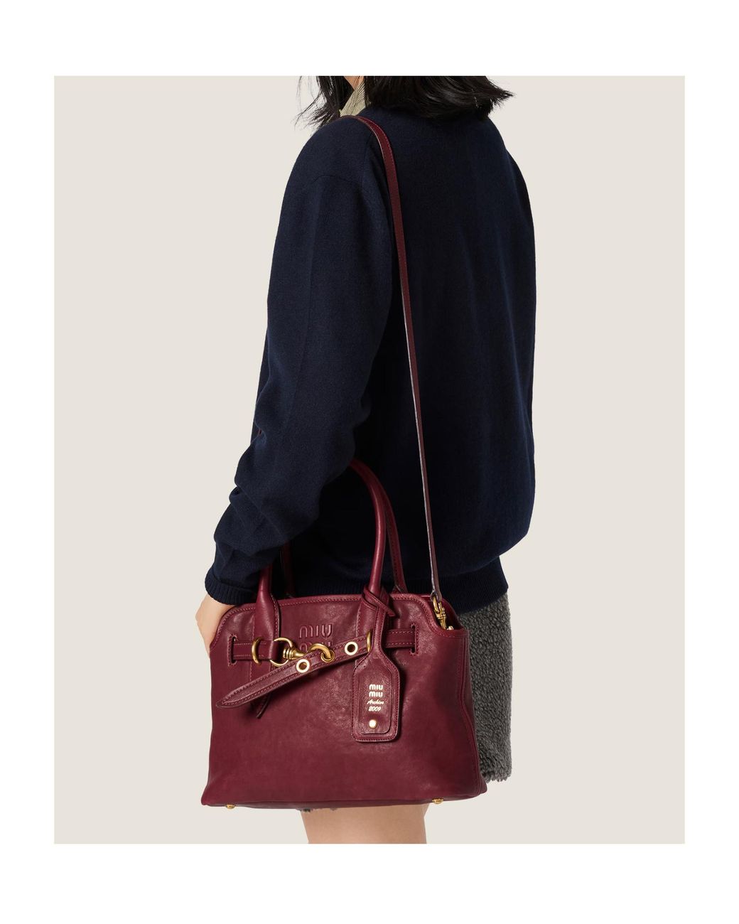 Miu Miu Red Aventure Nappa Leather Bag