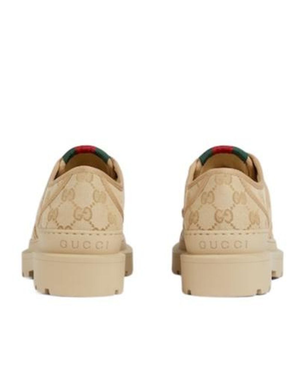 Gucci Natural Lace-Up Shoe With Web