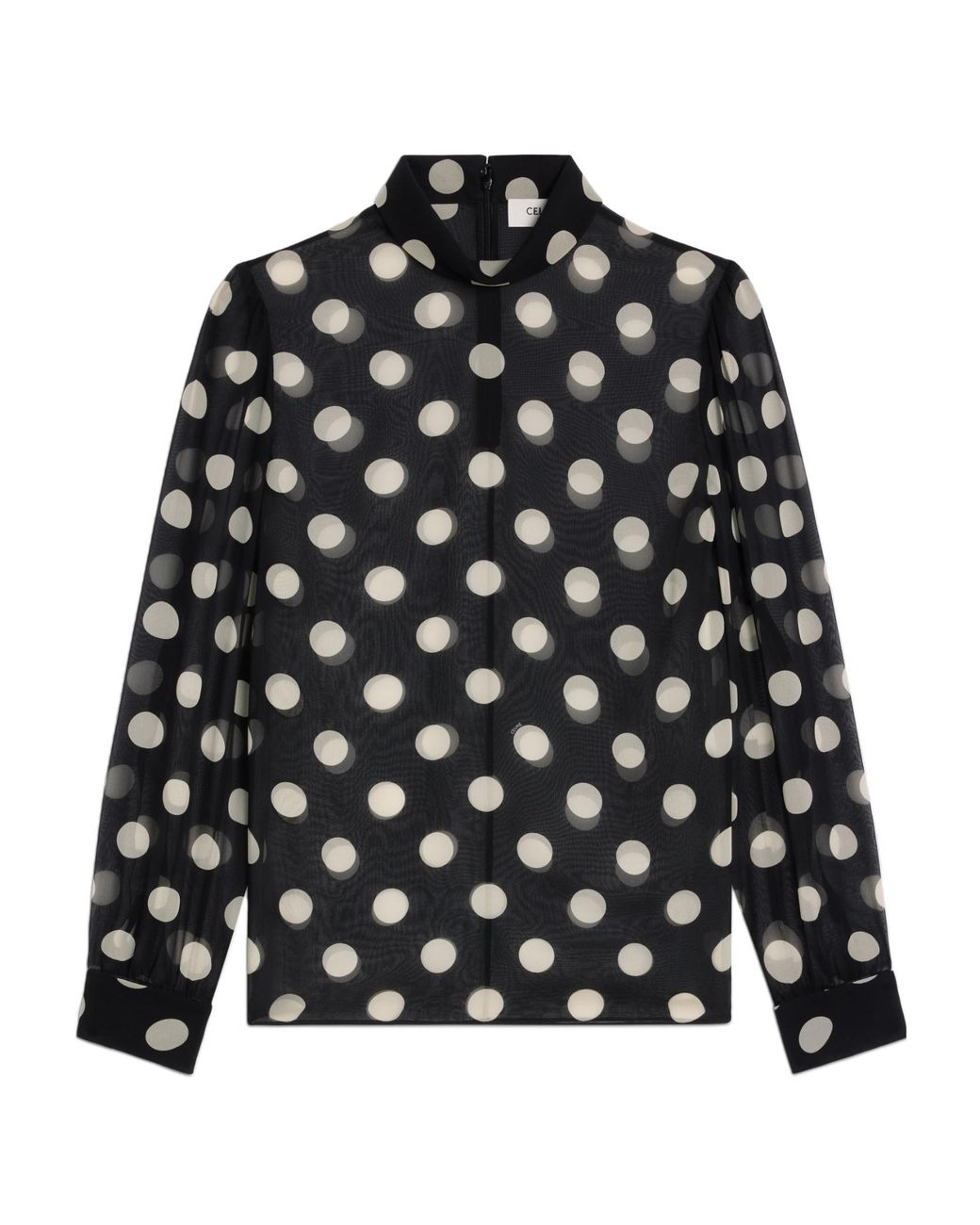 Céline Black Blouse With Overturned Collar