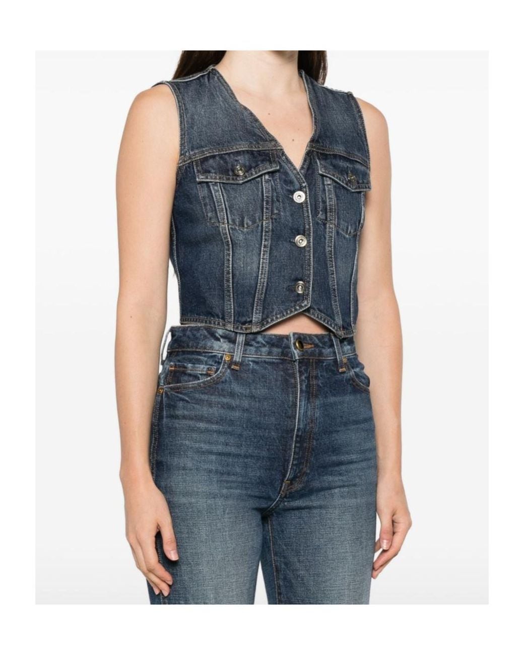Liu Jo Blue X Elodie V-Neck Denim Jacket
