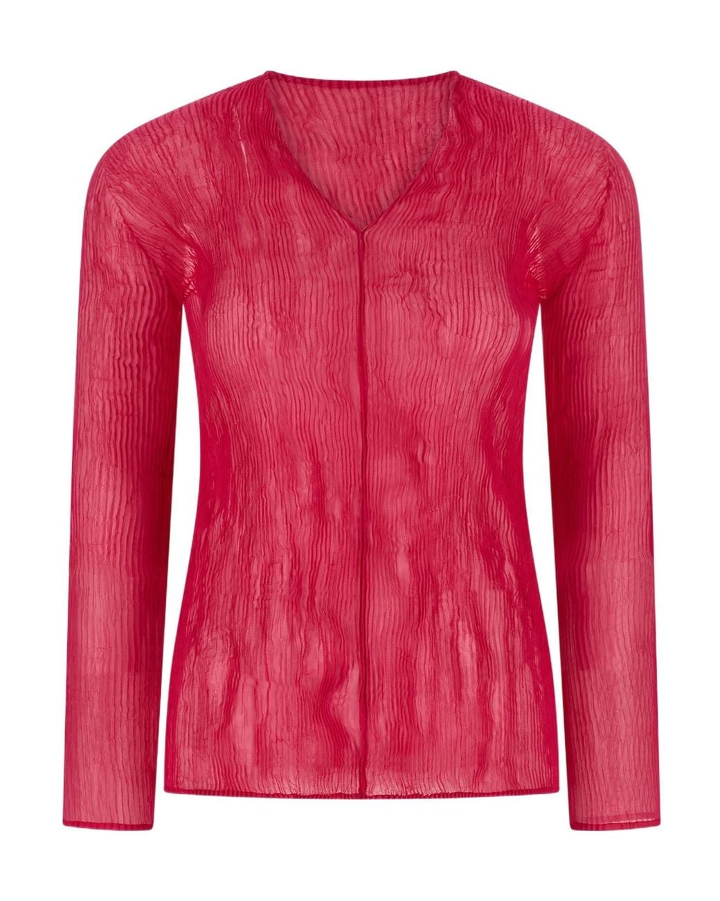 Issey Miyake Red Chiffon Twist 1 Top
