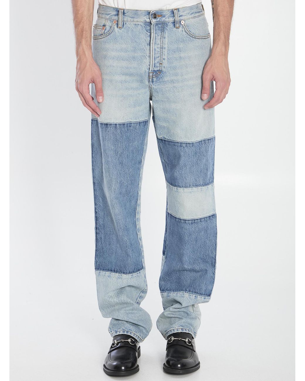 Gucci Blue Loose Fit Denim Pants for men