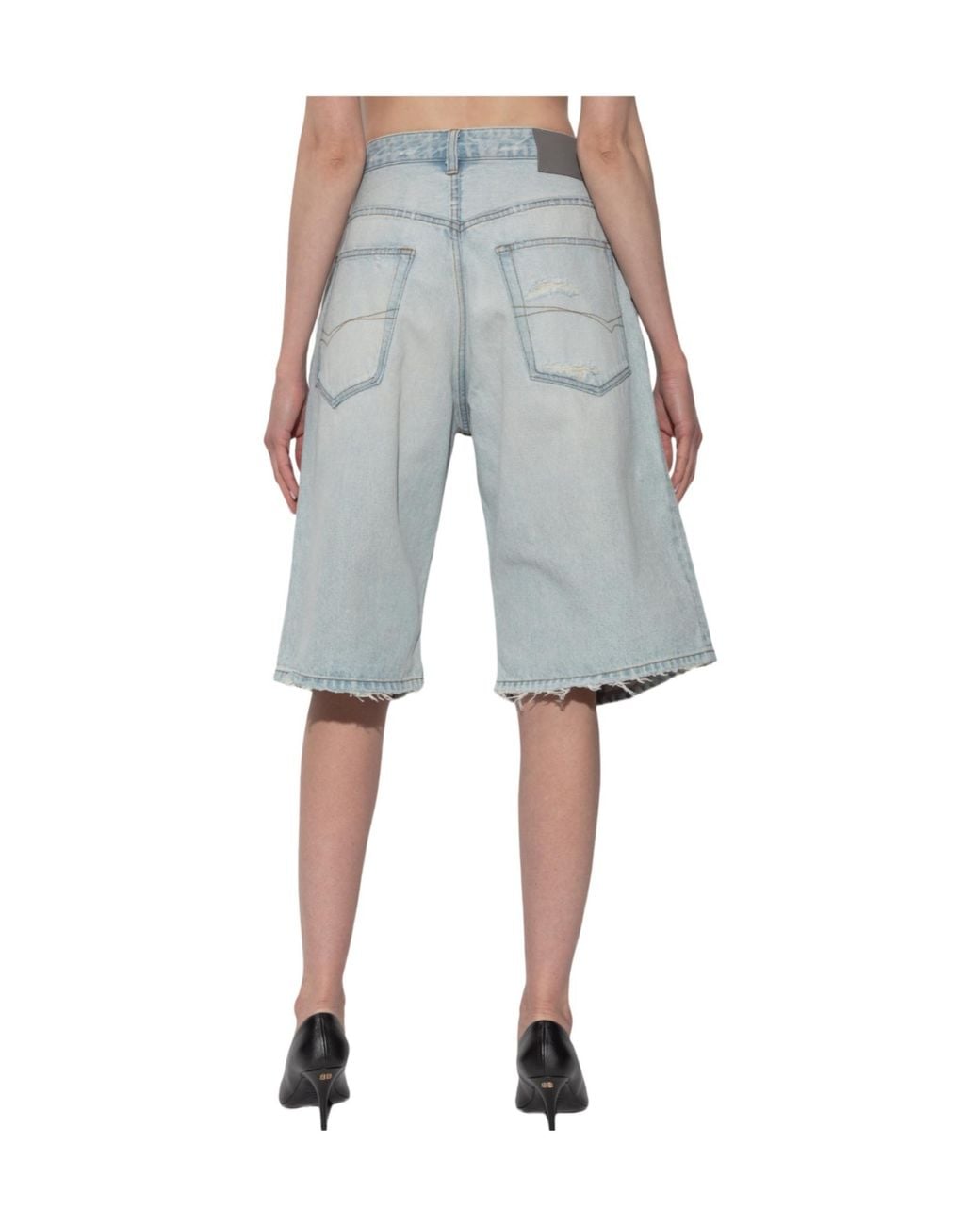 Balenciaga Blue Raw-Hem Bermuda Shorts