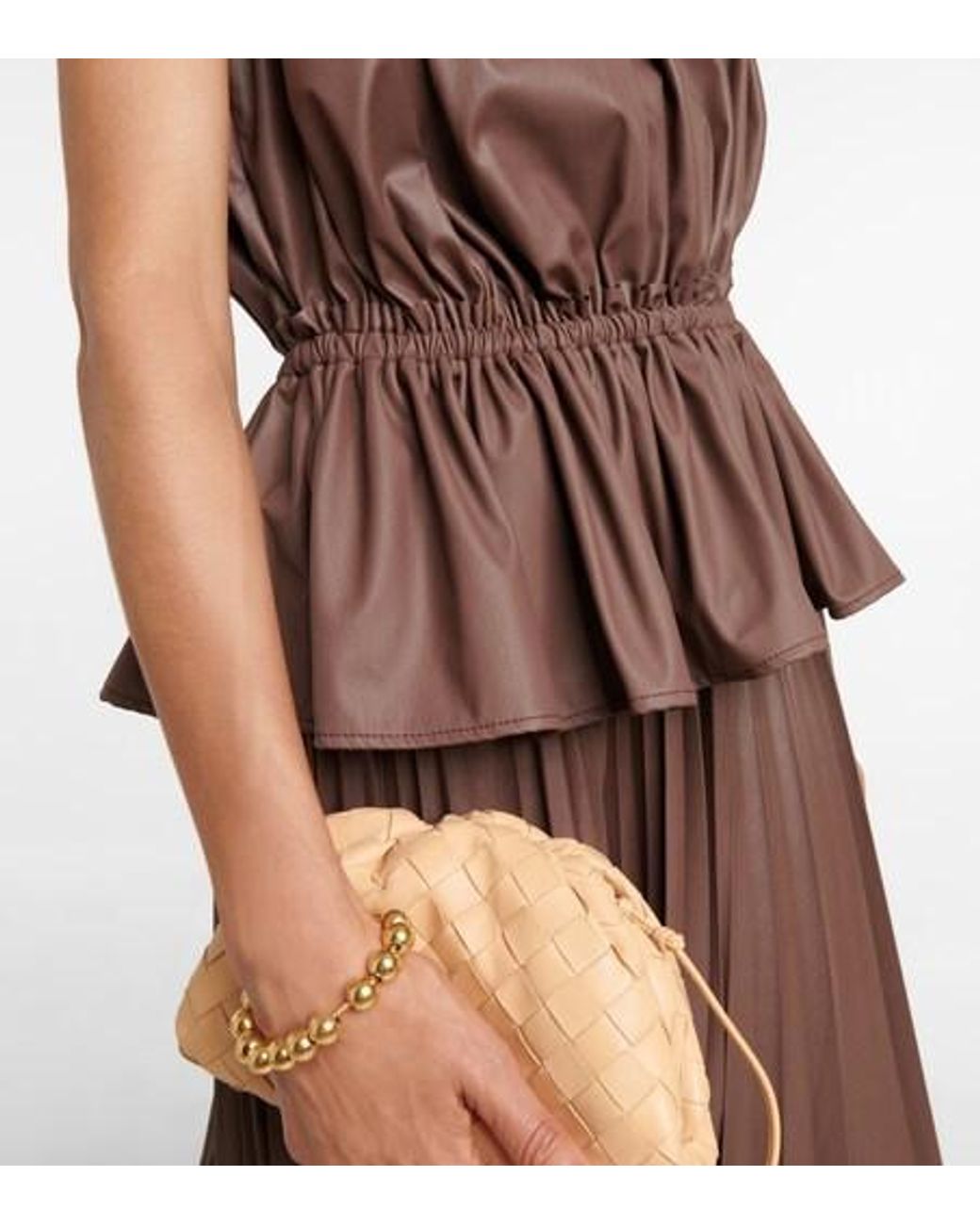 Altuzarra Brown Baldur Pleated Peplum Top