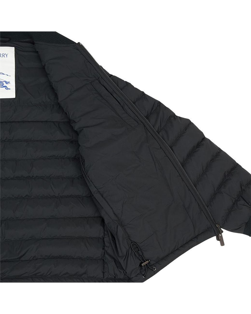 Burberry Blue Logo Detailed Zip-Up Padded Jacket for men