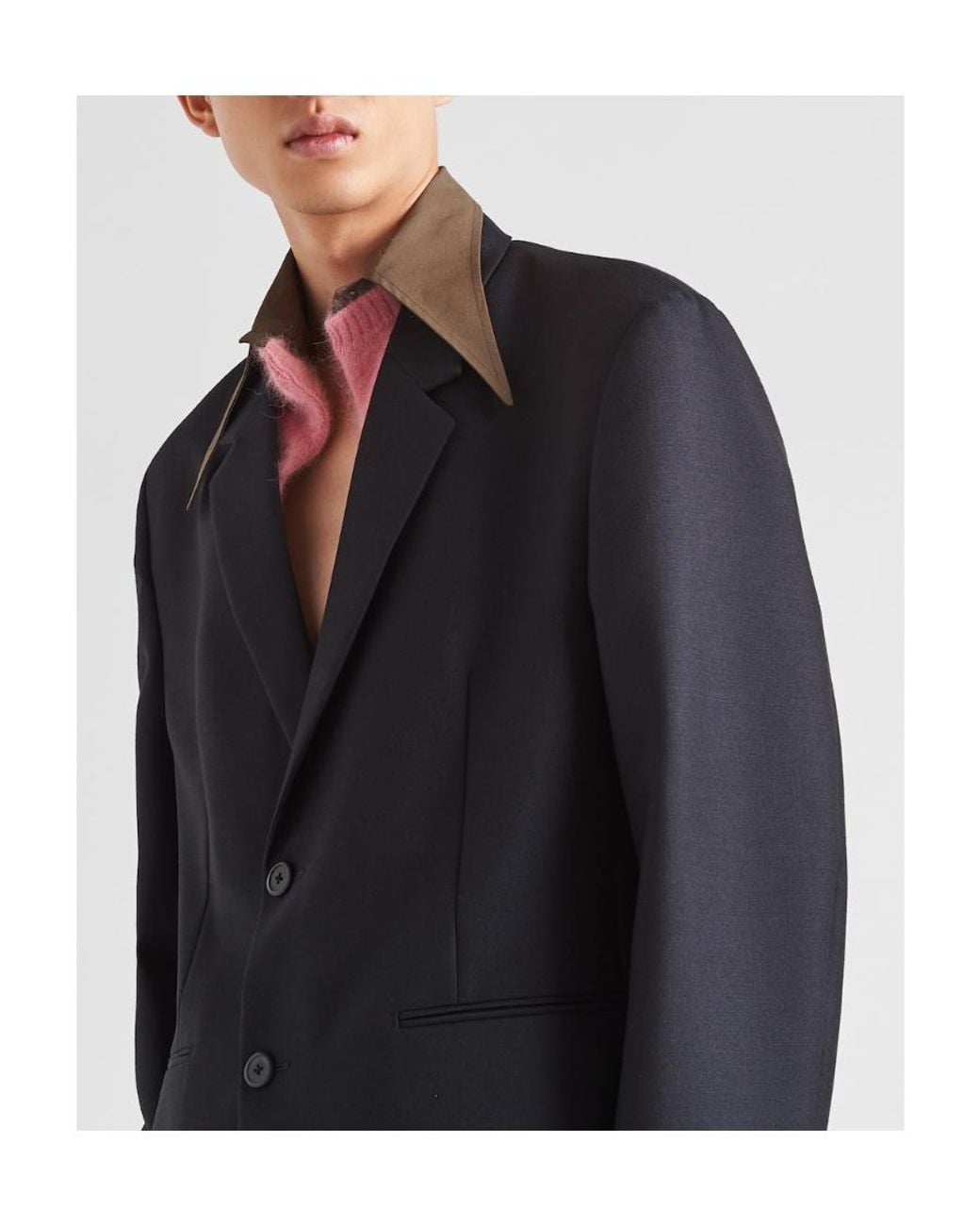 Prada Black Single-Breasted Long-Sleeved Jacket for men