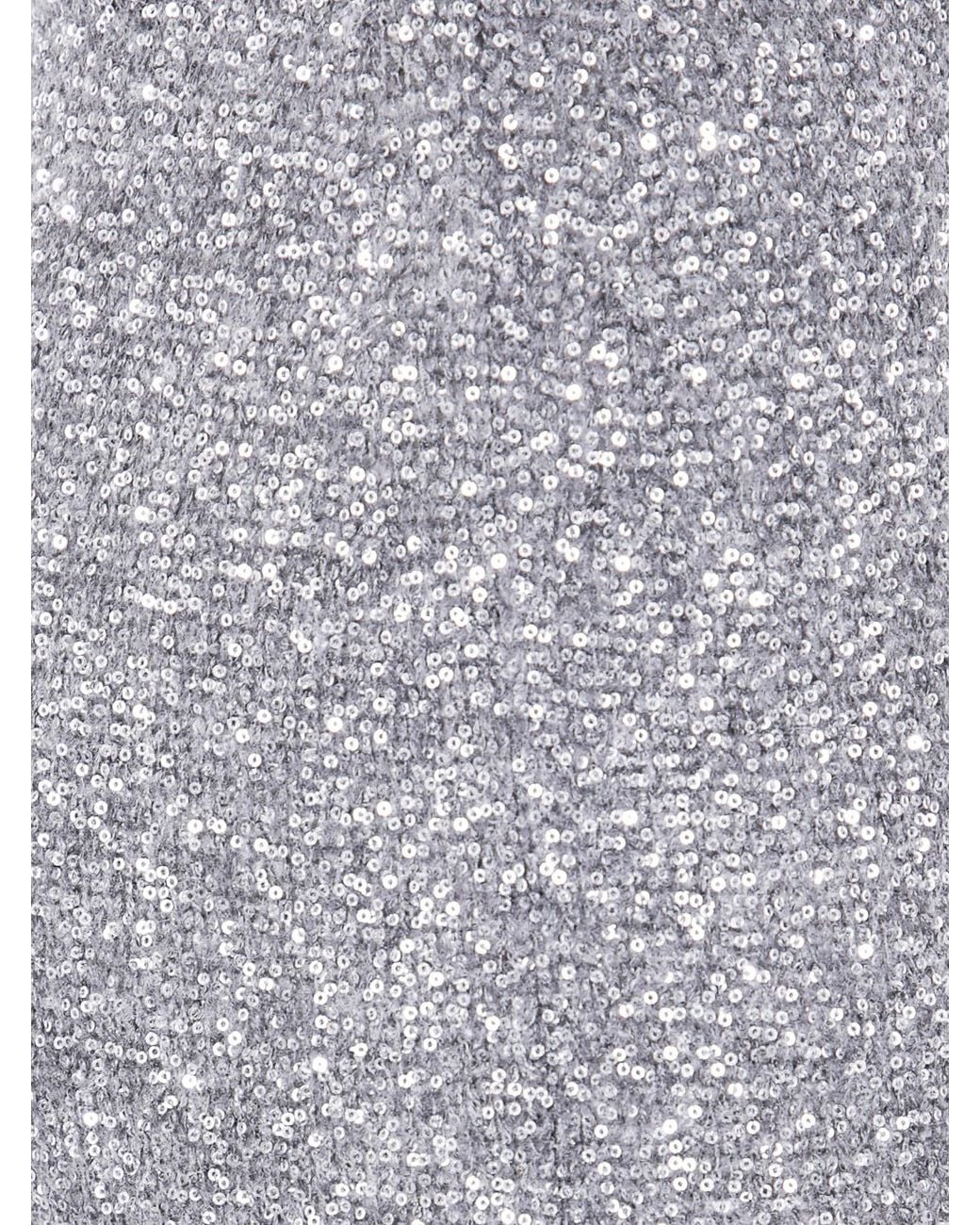 D.exterior Gray Sequined Straight Skirt
