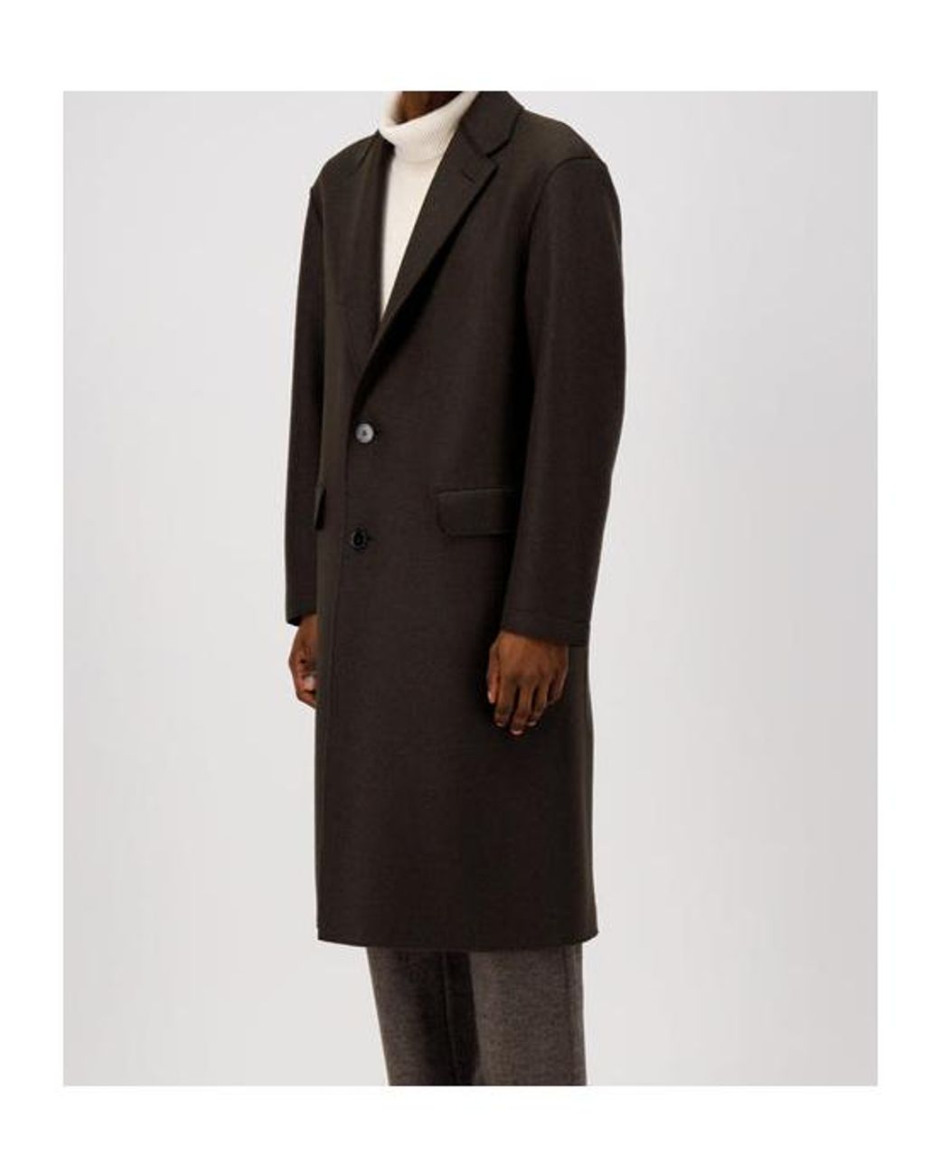 Harris Wharf London Black Two-Button Wool Coat for men