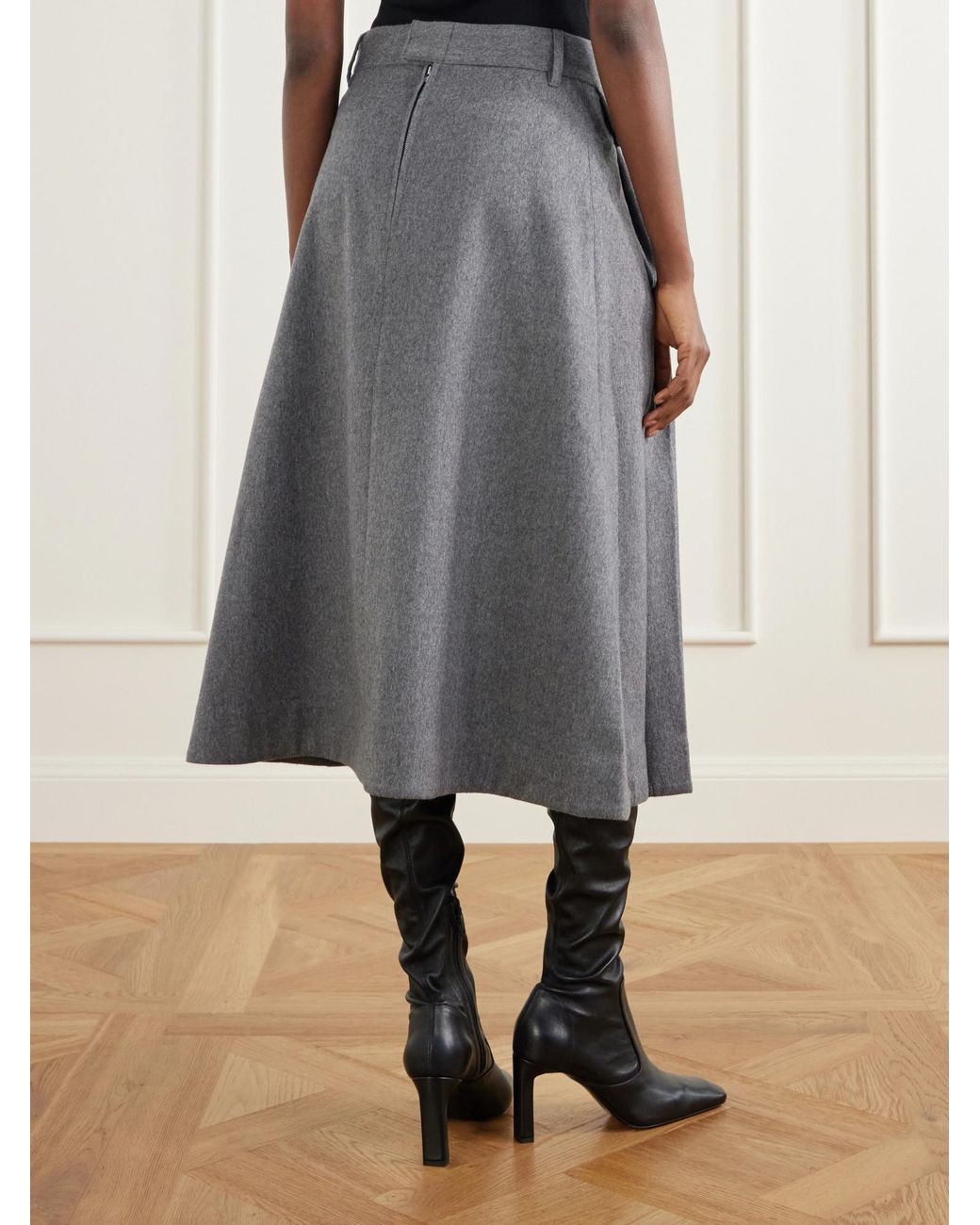 Co. Gray Waisted Midi Dress