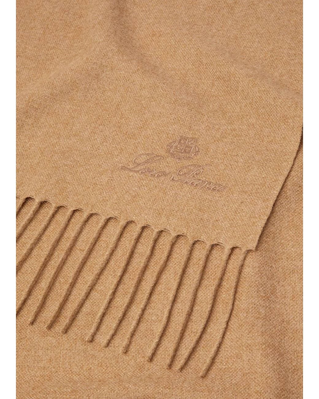Loro Piana Natural Logo Embroidered Scarf for men