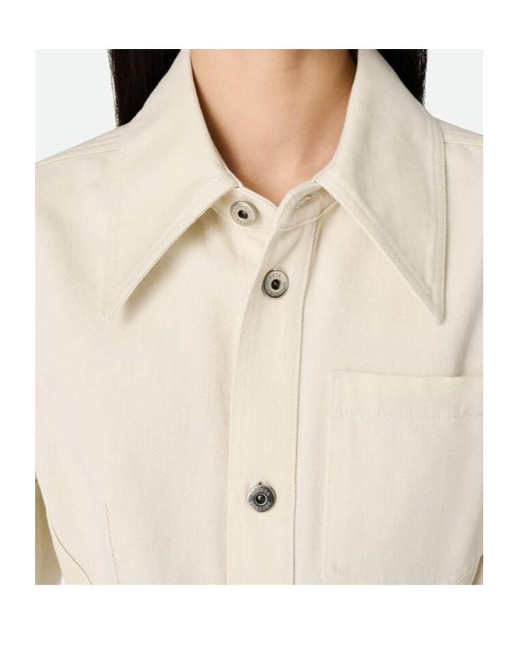 Bottega Veneta White Long Sleeved Denim Shirt