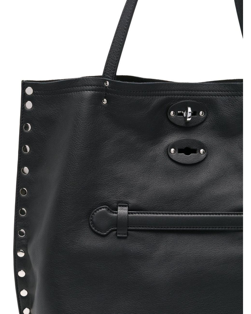 Zanellato Gray Medium-Sized Studded Handbag