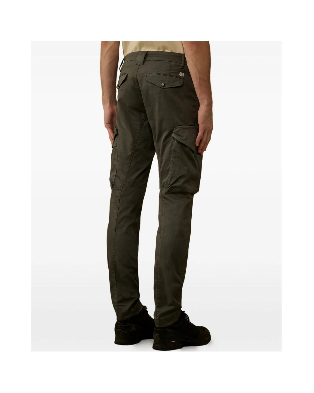 C P Company Green Cargo-Pocket Trousers for men
