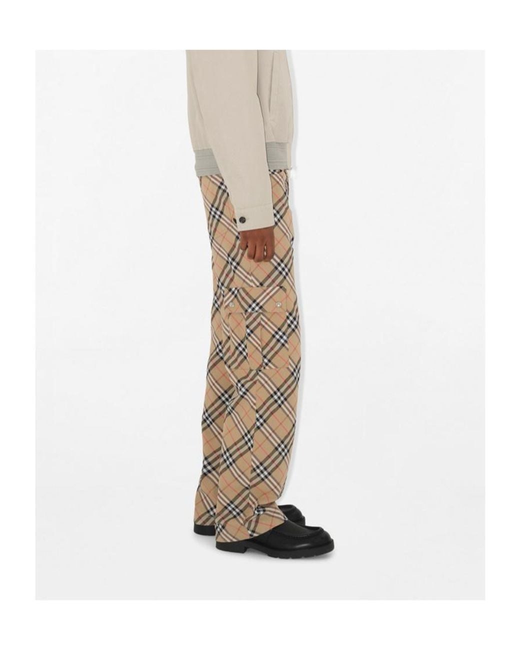 Burberry Natural Check Cargo Trousers for men