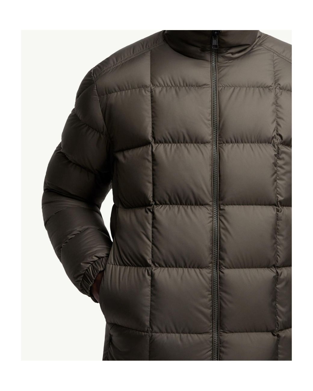 Moncler Green Eglise Square-Quilted Hooded Short Down Jacket for men