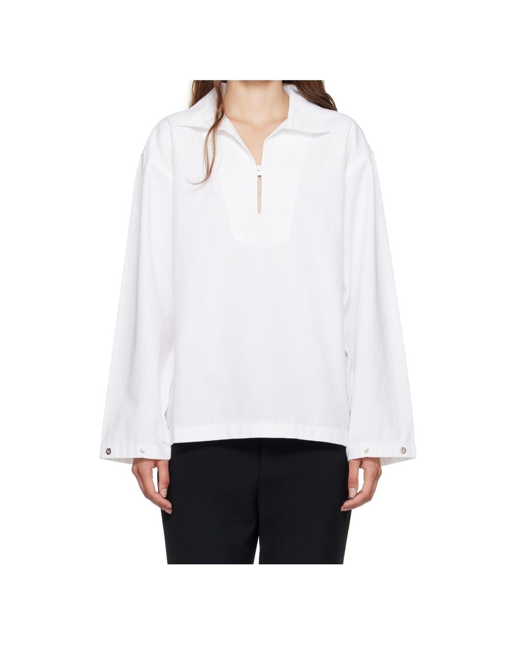 Victoria Beckham White Cotton Blouse