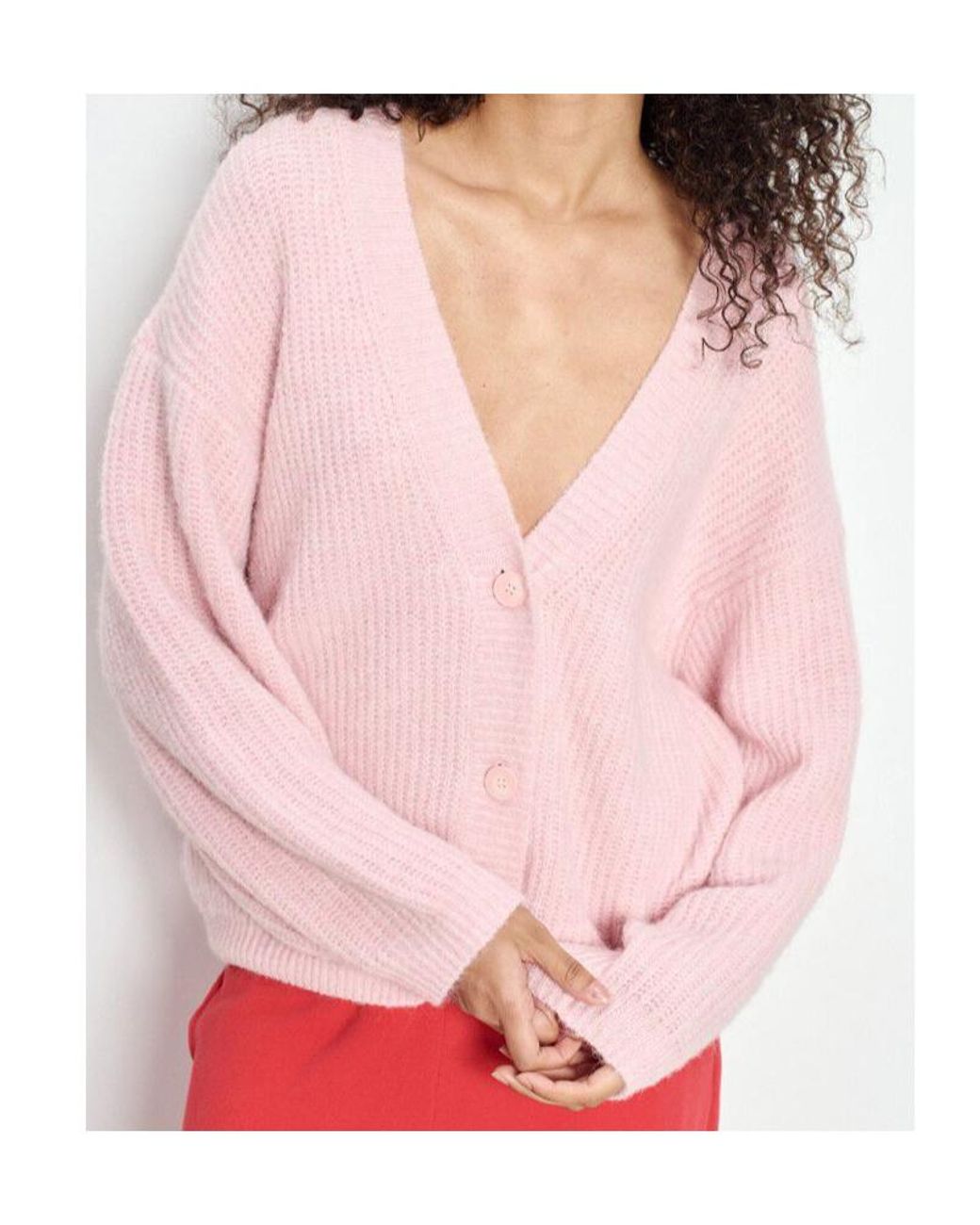 American Vintage Pink Long-Sleeved Cardigan