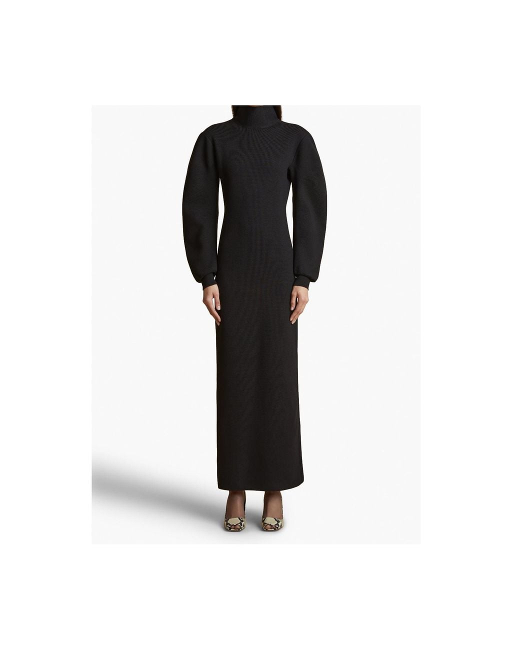 Khaite Black Storm Midi Dress