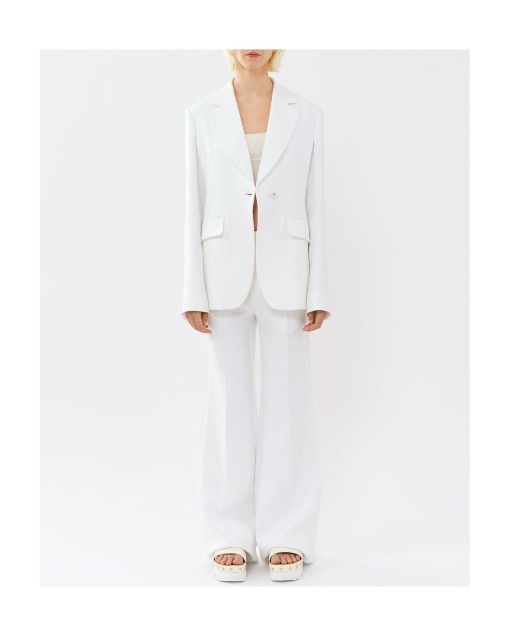 Chloé White Single-Button Suit Jacket