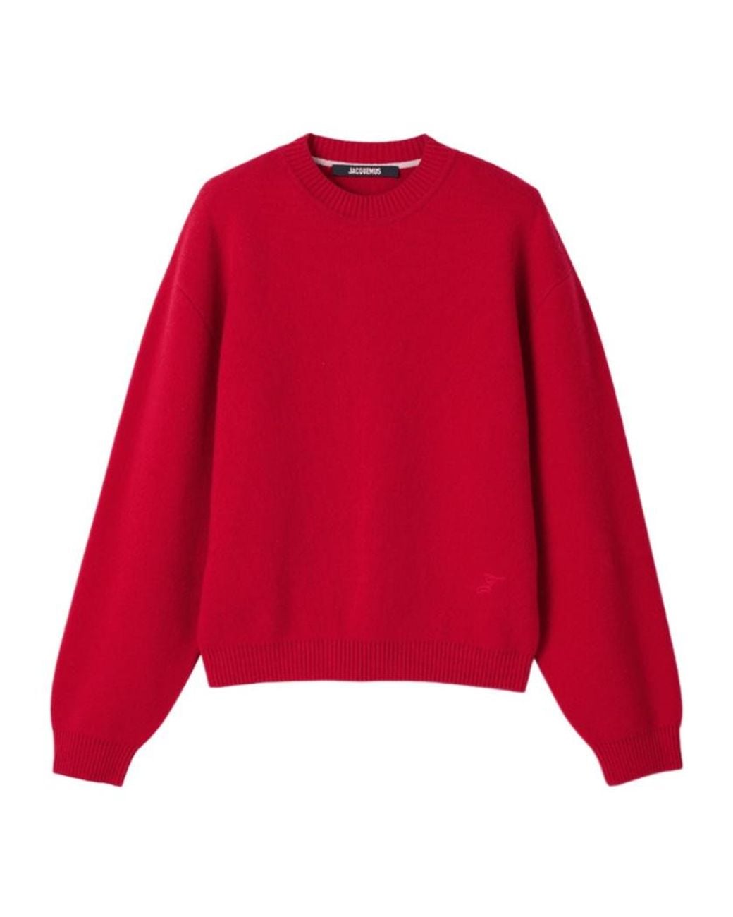 Jacquemus Red Crew-Neck Long-Sleeve Sweatshirt for men