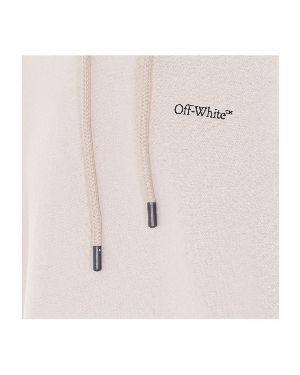 Off-White c/o Virgil Abloh White Logo Printed Drawstring Hoodie for men