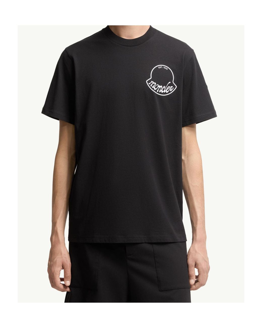 Moncler Black Logo Printed Crewneck T-Shirt for men