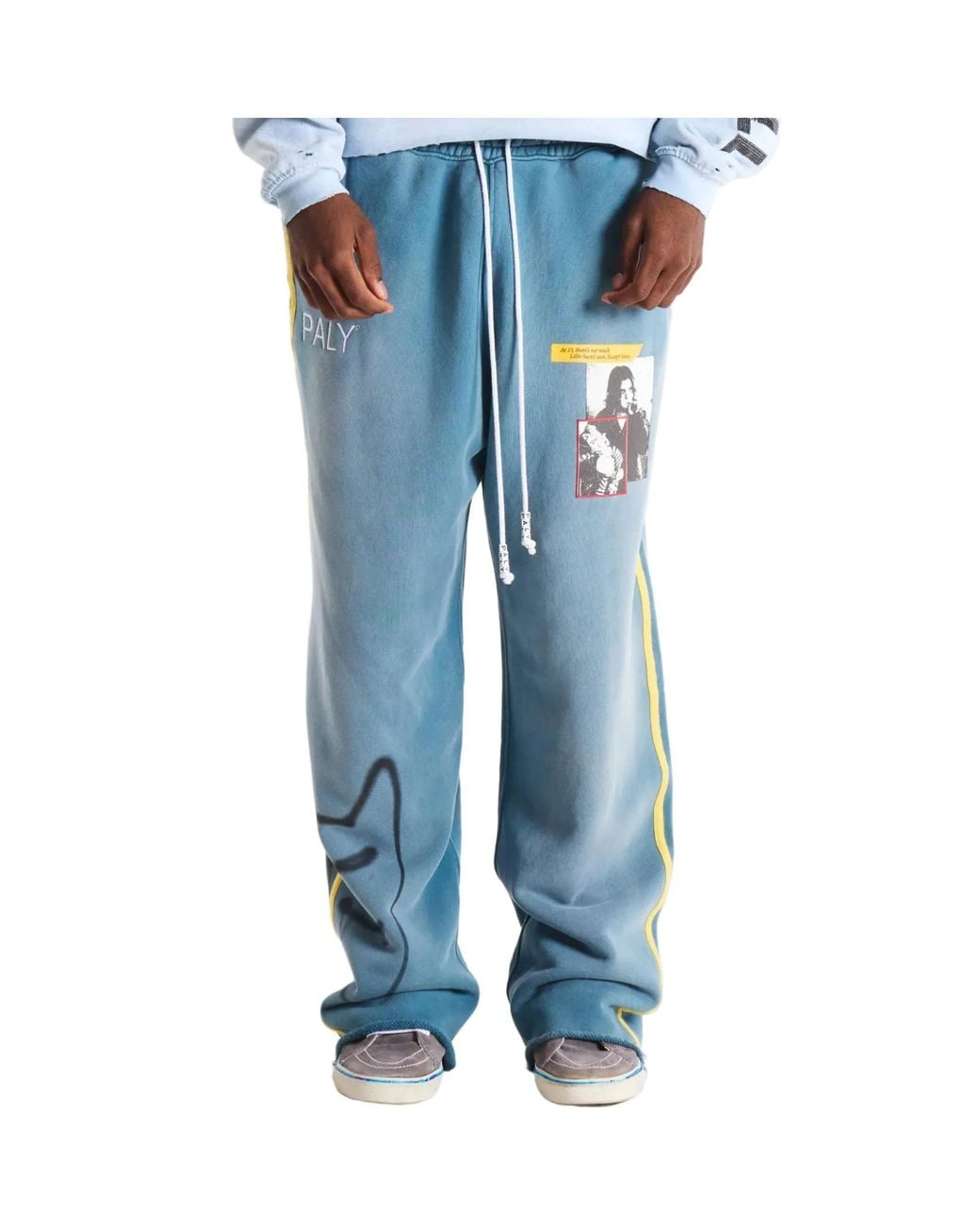 Paly Hollywood Blue Spray-Printed Sweatpants for men