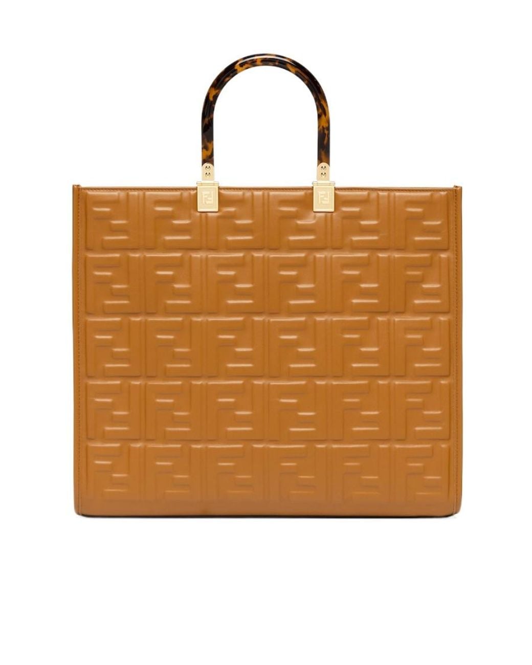 Fendi Brown Monogram Embossed Tote Bag