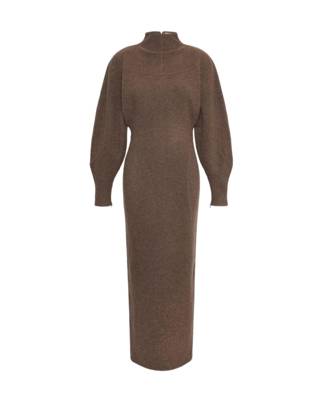 Max Mara Brown Tenuta High Neck Knitted Dress