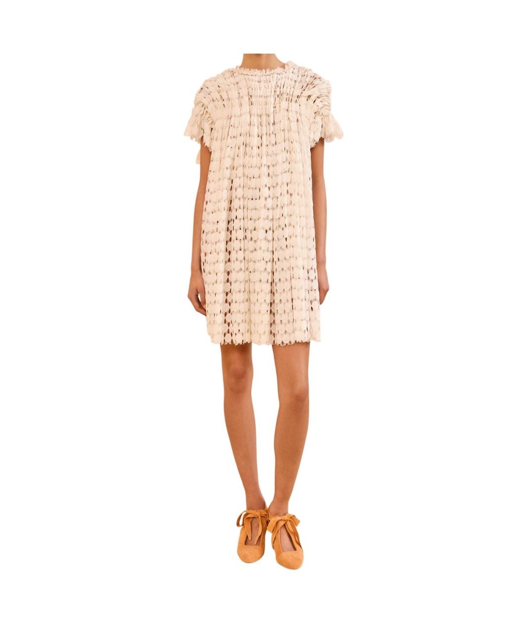 Ulla Johnson Natural Layla Lace Mini Dress