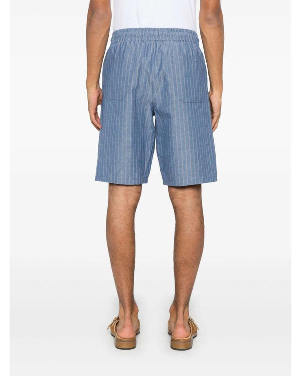A.P.C. Blue Paul Striped Shorts for men