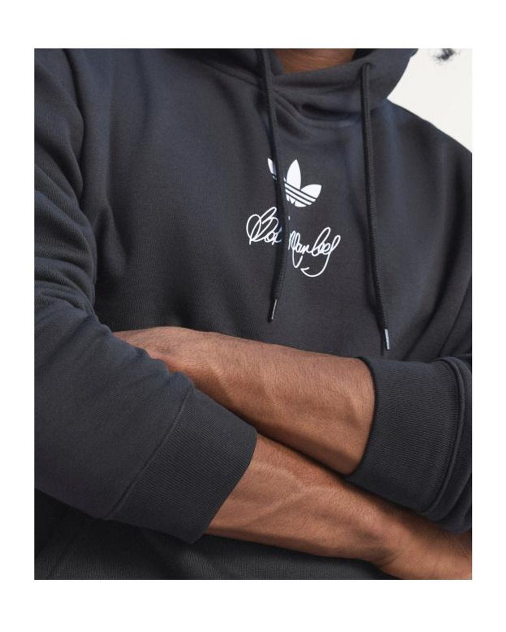 Adidas Originals Black Hooded Logo Detail Hoodie for men