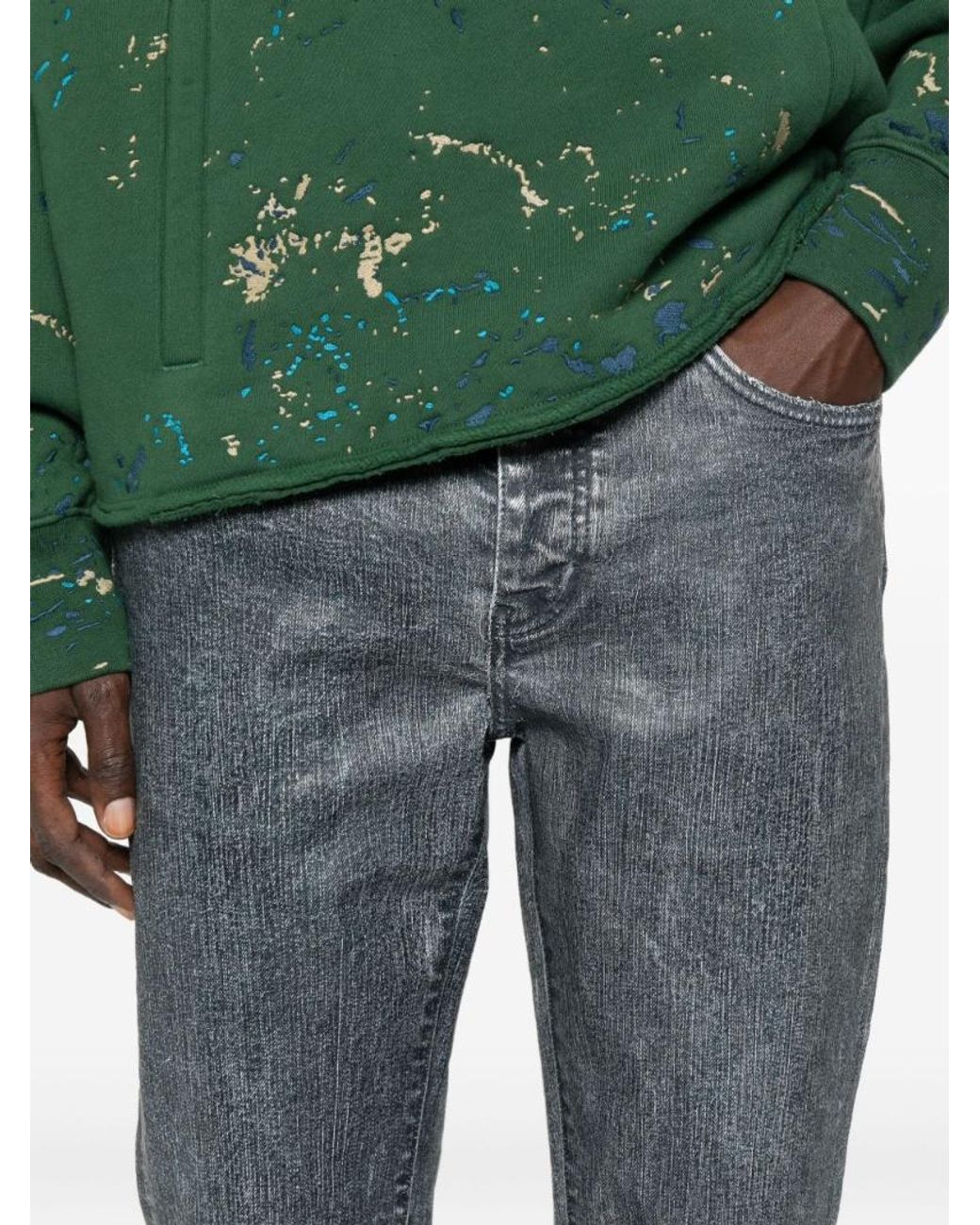 Purple Brand Gray Skinny Jeans for men