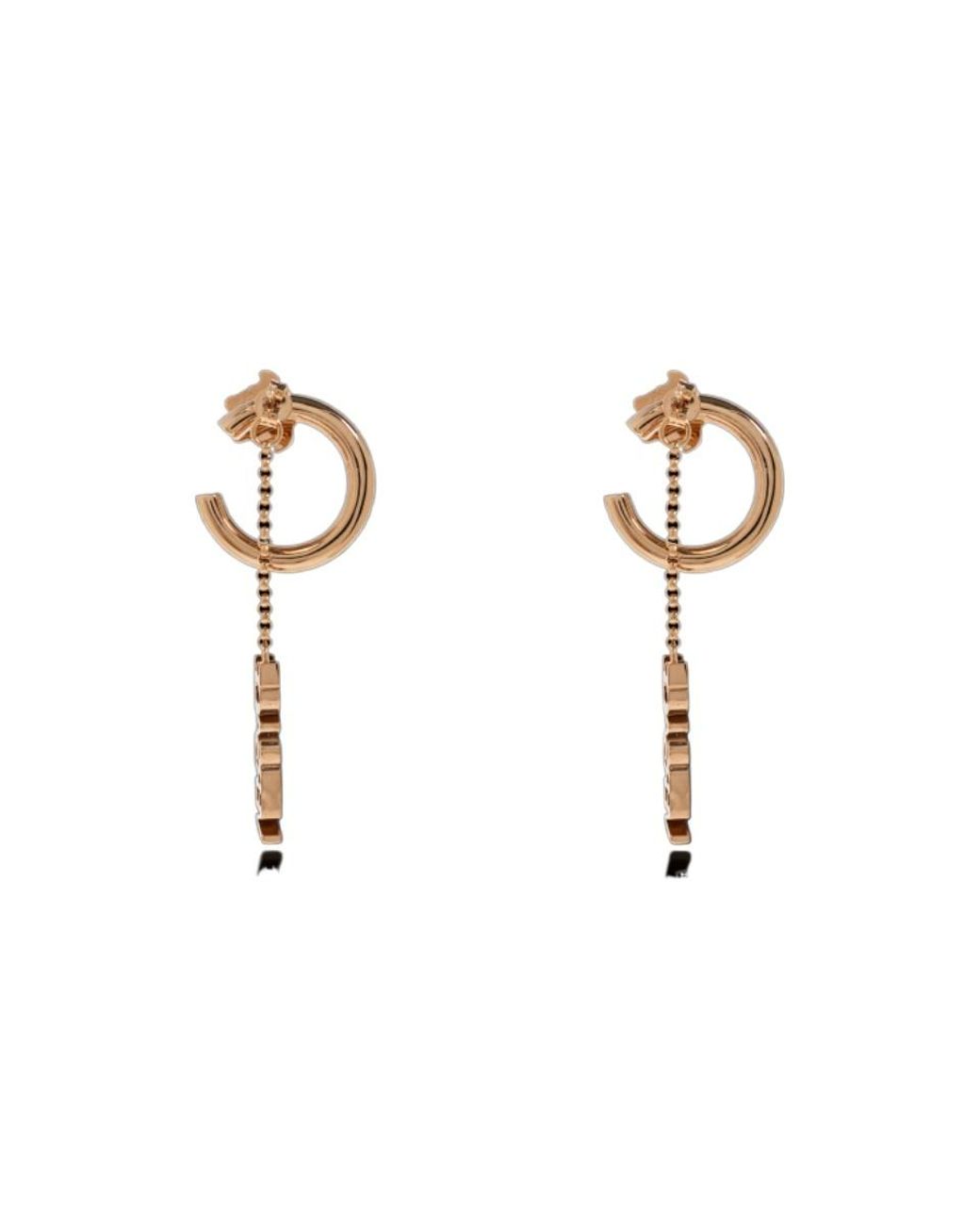 Versace White Long Logo Earrings