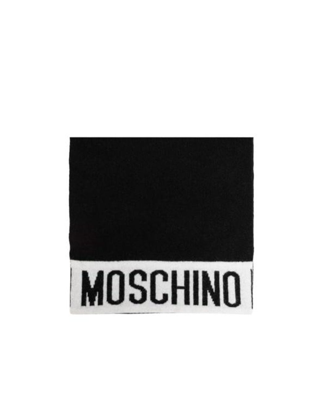 Moschino Black Logo Intarsia Scarf for men