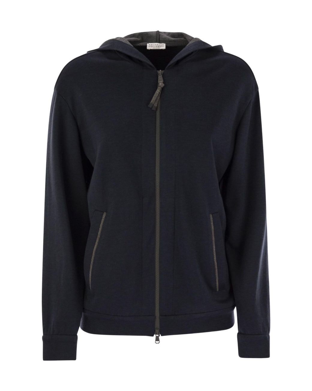 Brunello Cucinelli Black Zip-Up Hoodie
