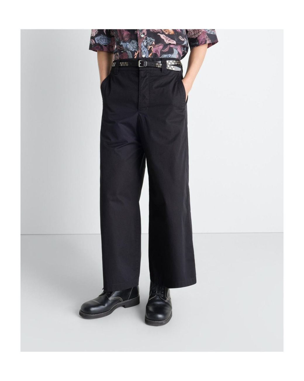 Lemaire Blue Wide Leg Pocket Trousers for men