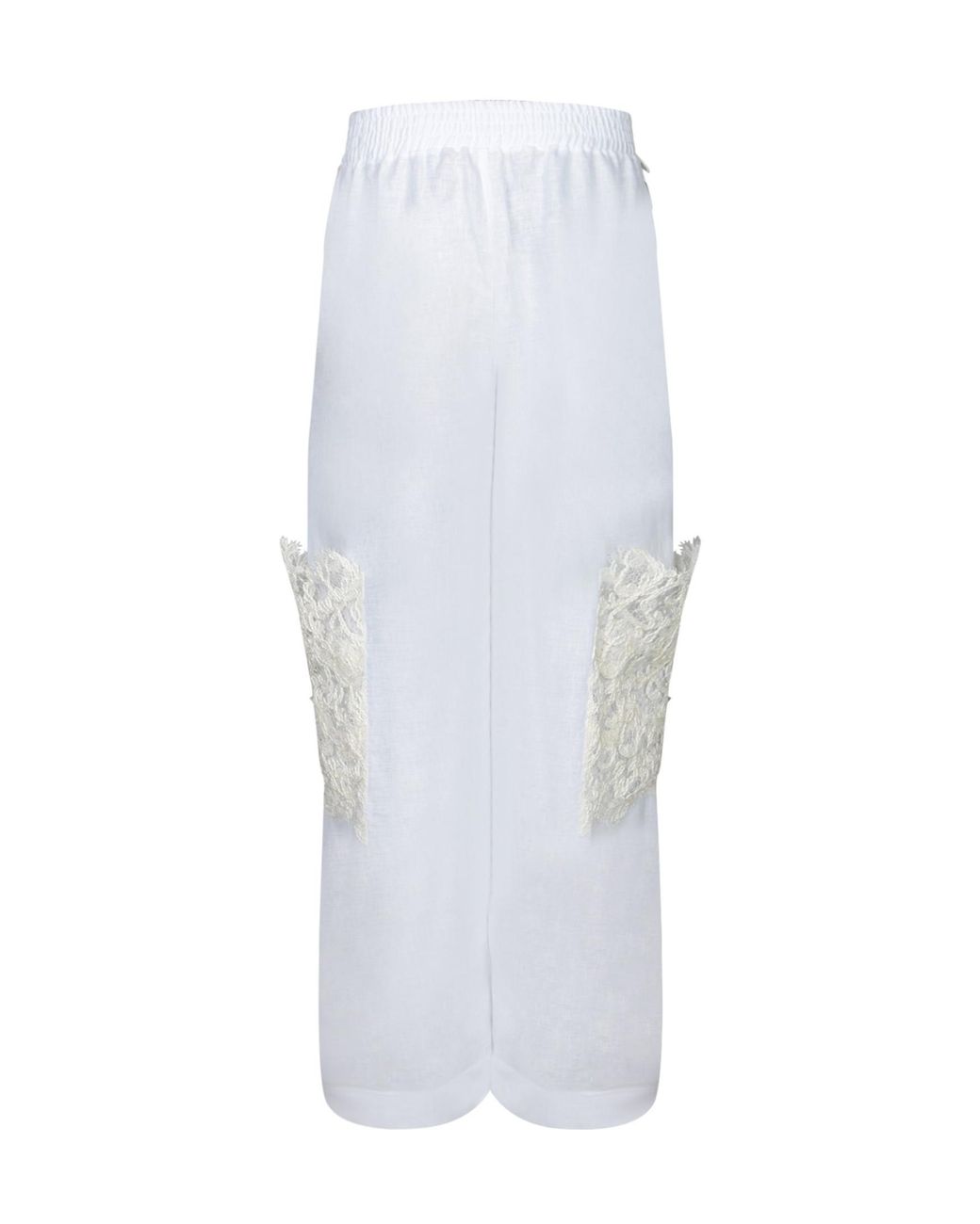 Ermanno Scervino White Lace Detailed Pants