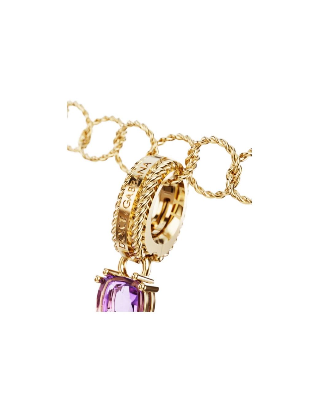 Dolce & Gabbana Metallic Alphabet B 18Kt Multi-Stone Pendant