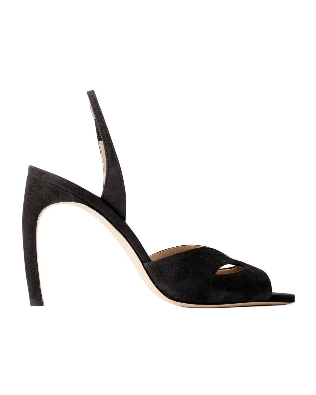 Victoria Beckham Black Harlow Mask Suede Sandals