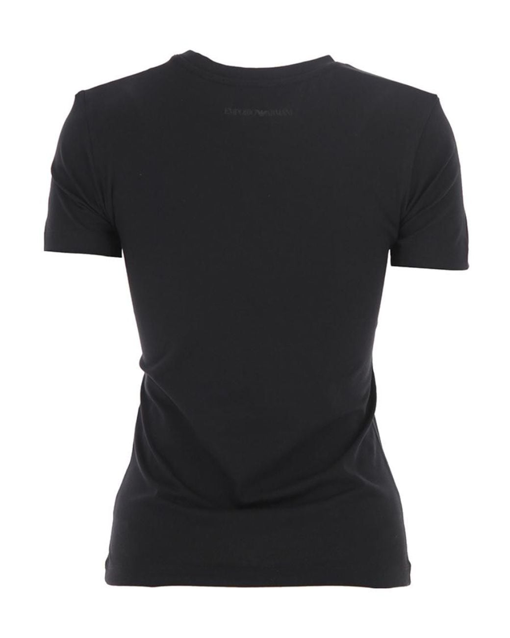 Emporio Armani Black Crew-Neck Logo T-Shirt