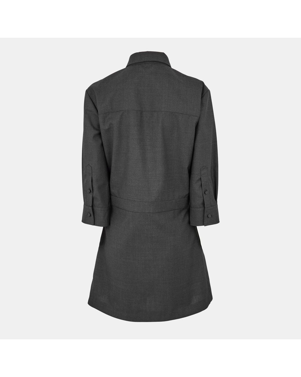 Gucci Gray Horsebit Shirt Dress
