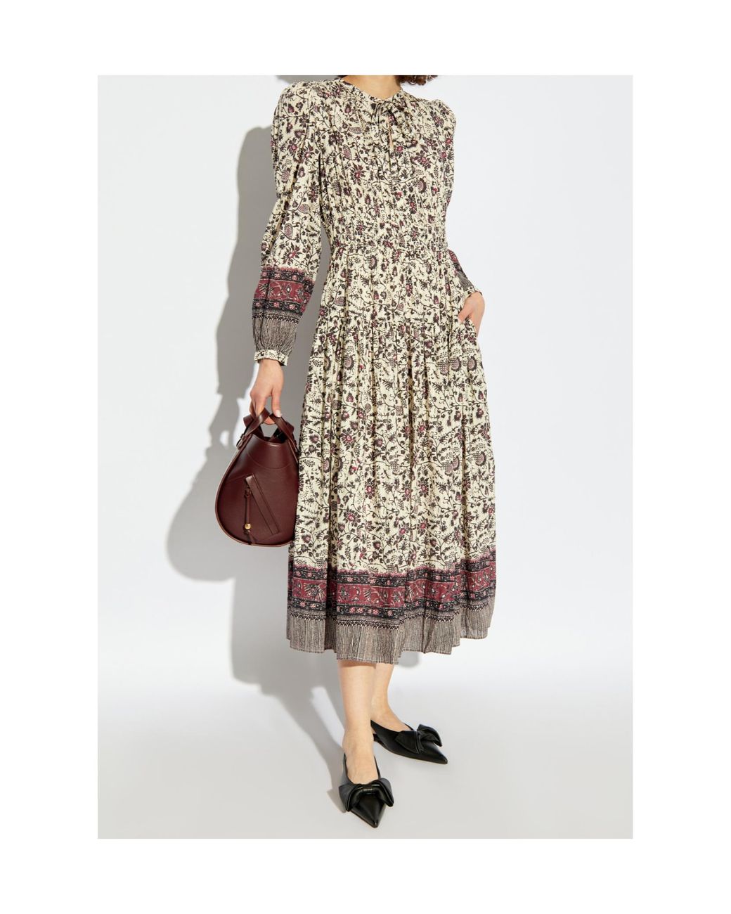 Ulla Johnson Natural Floral Print Maxi Dress