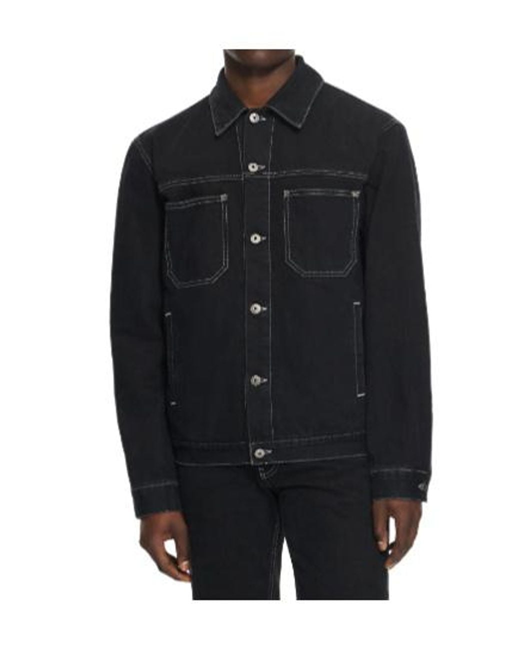 Off-White c/o Virgil Abloh Black Half Arrow Relaxed Denim Jacket for men
